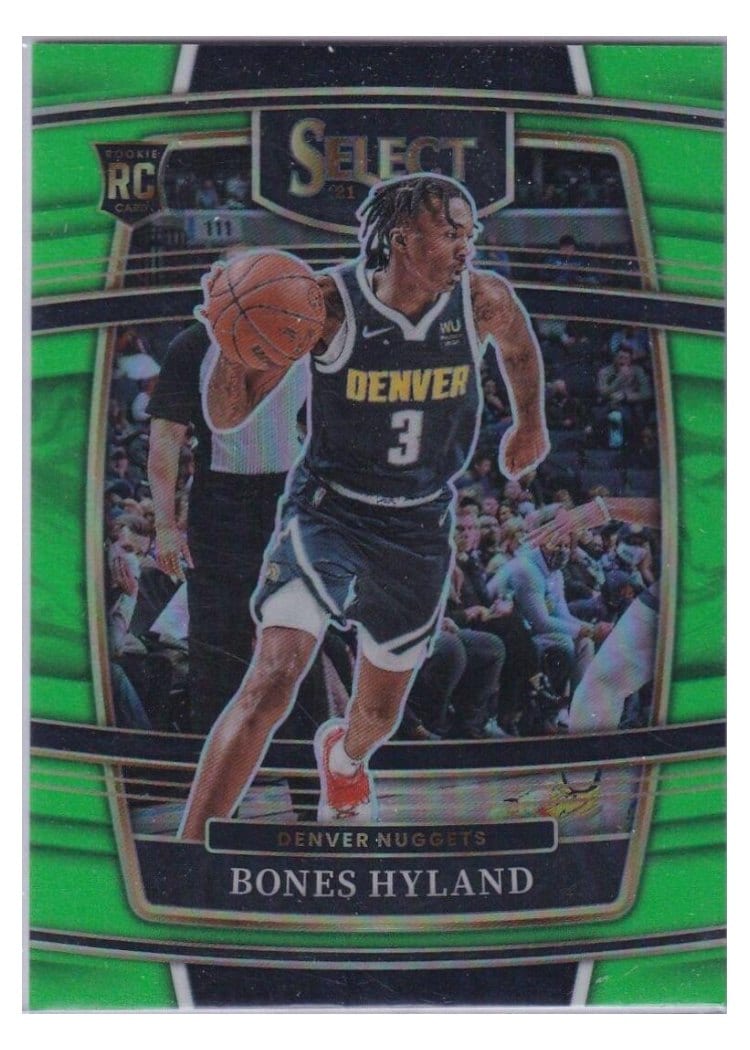 2021-22 Panini Select Base Set Bones Hyland Neon Green Prizm #79 card