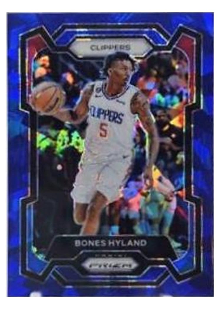 2023-24 Panini Prizm Base Set Bones Hyland Blue Ice #56 card