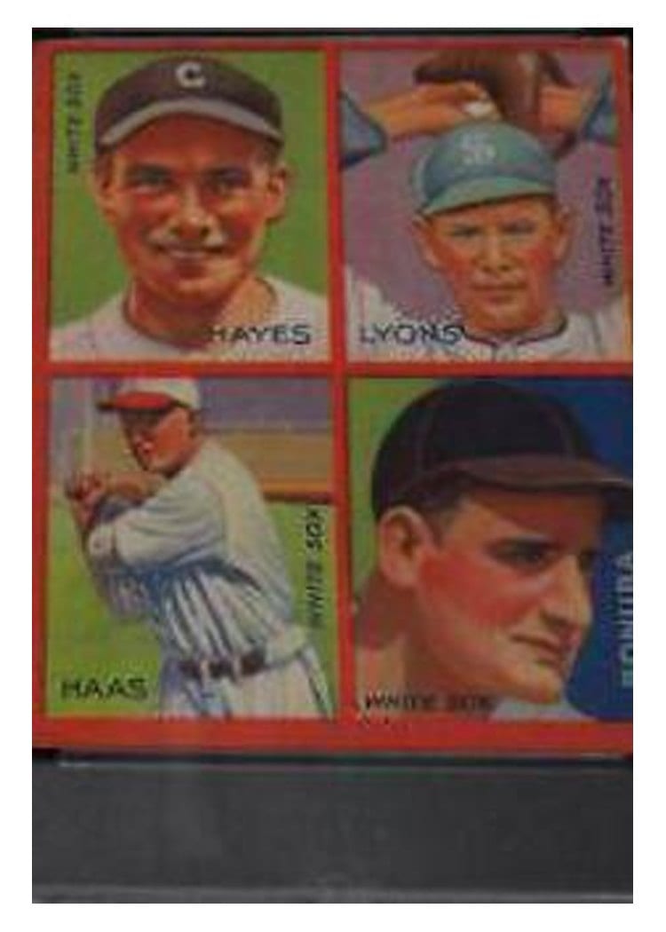 1935 Goudey 4 in 1 Bonura, Haas Hayes, Lyons card
