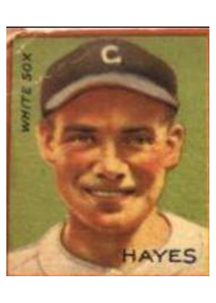 1935 Goudey 4 in 1 Bonura, Haas, Hayes, Lyons #9B card