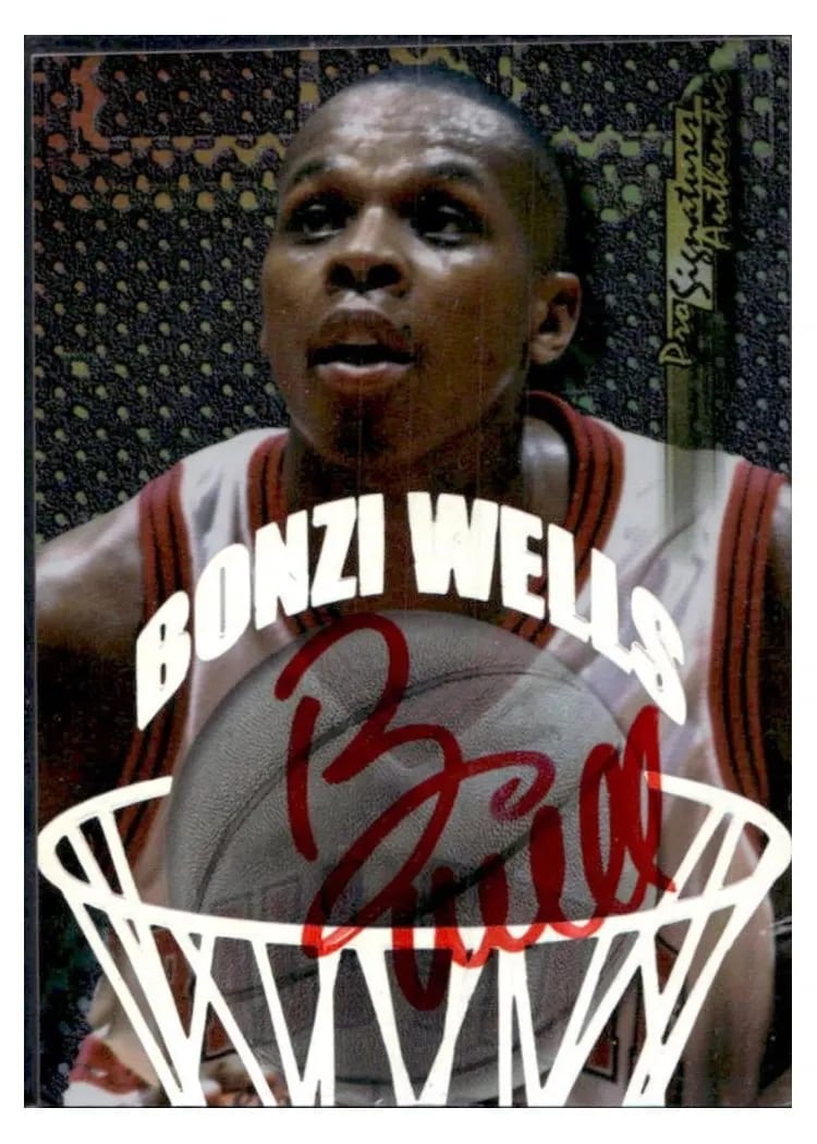 1998 Collector's Edge Impulse Pro Signatures Bonzi Wells #12c card