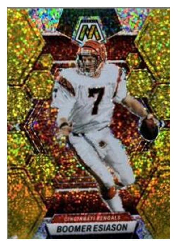 2023 Panini Mosaic Base Set Boomer Esiason Gold Sparkle #46 card