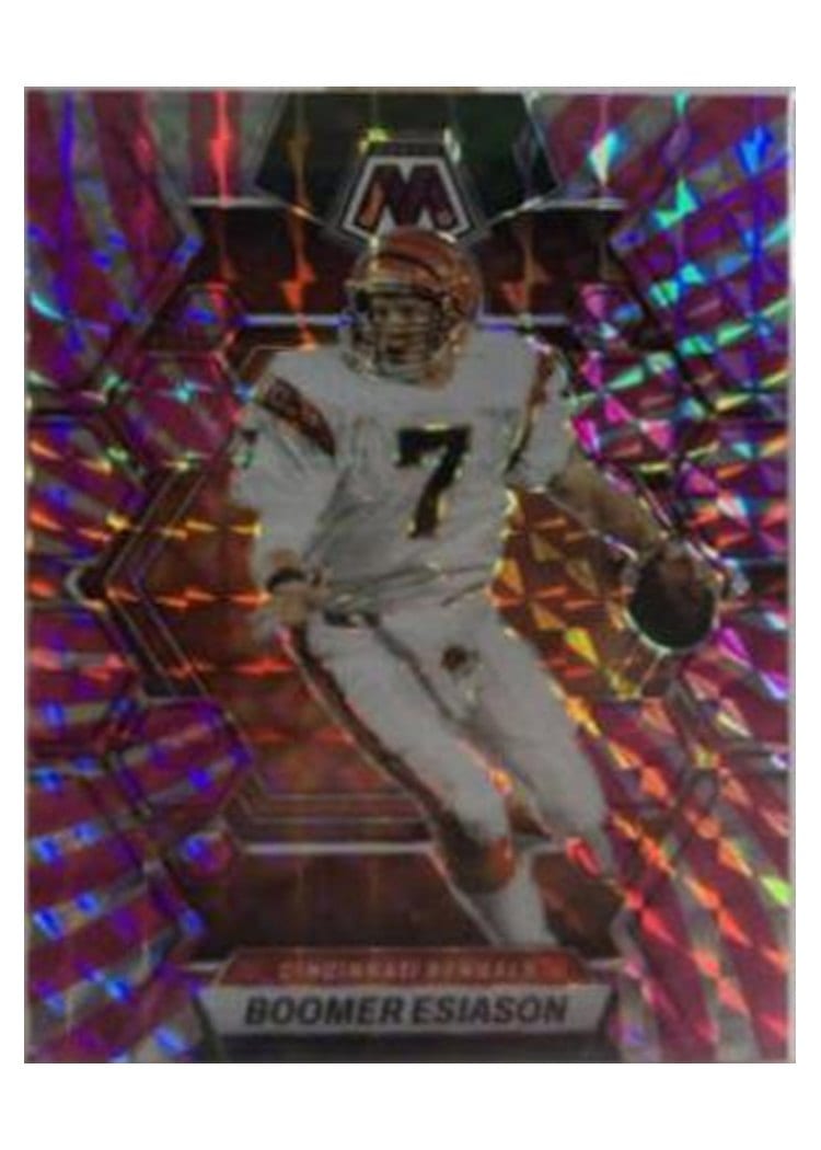 2023 Panini Mosaic Base Set Boomer Esiason Pink Swirl #46 card