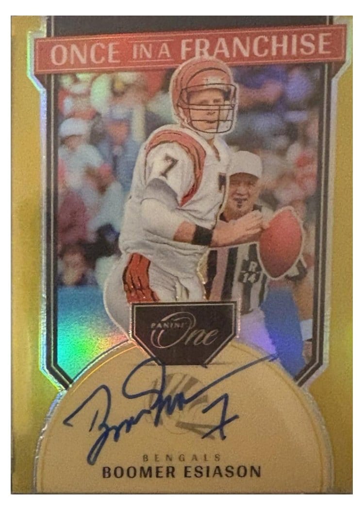 2024 Panini One Once in a Franchise Autographs Boomer Esiason #338 card
