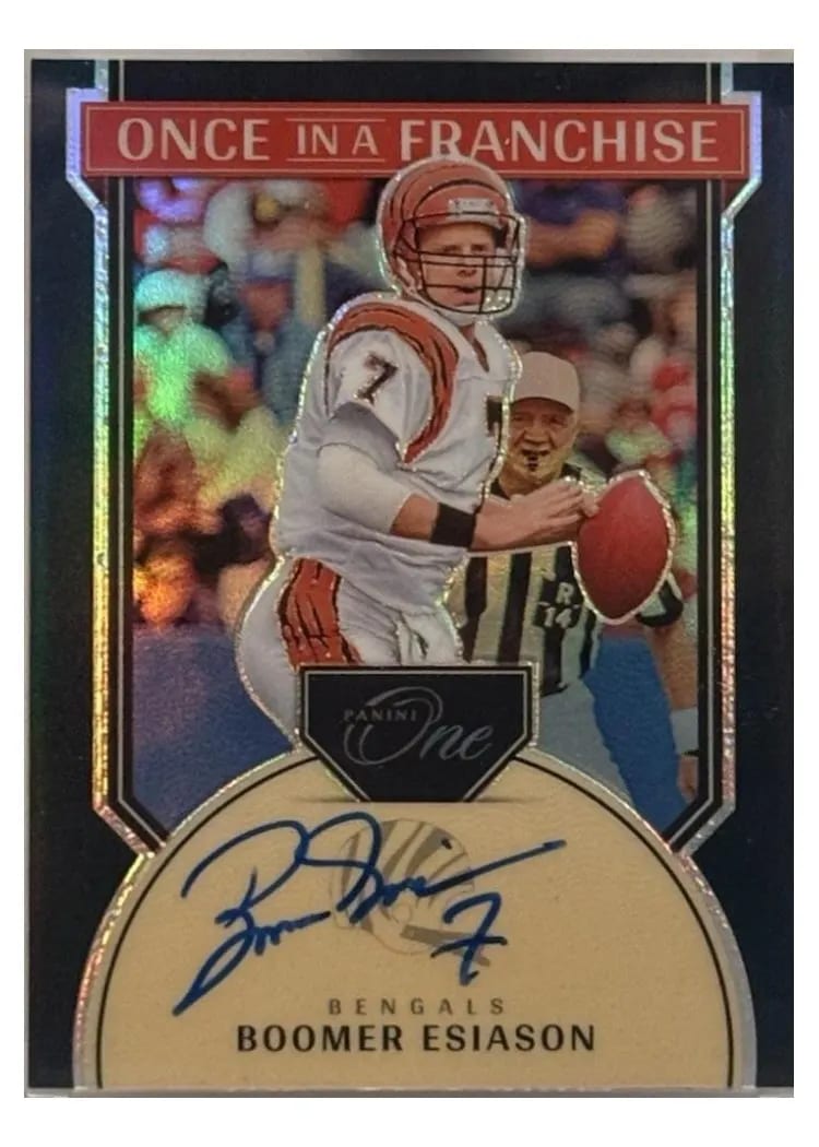 2024 Panini One Once in a Franchise Autographs Boomer Esiason #338 card
