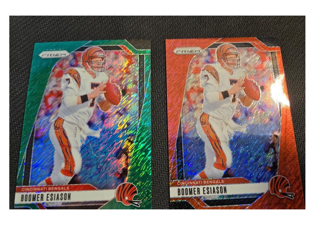 2024 Panini Prizm Base Set Boomer Esiason Green Shimmer #61