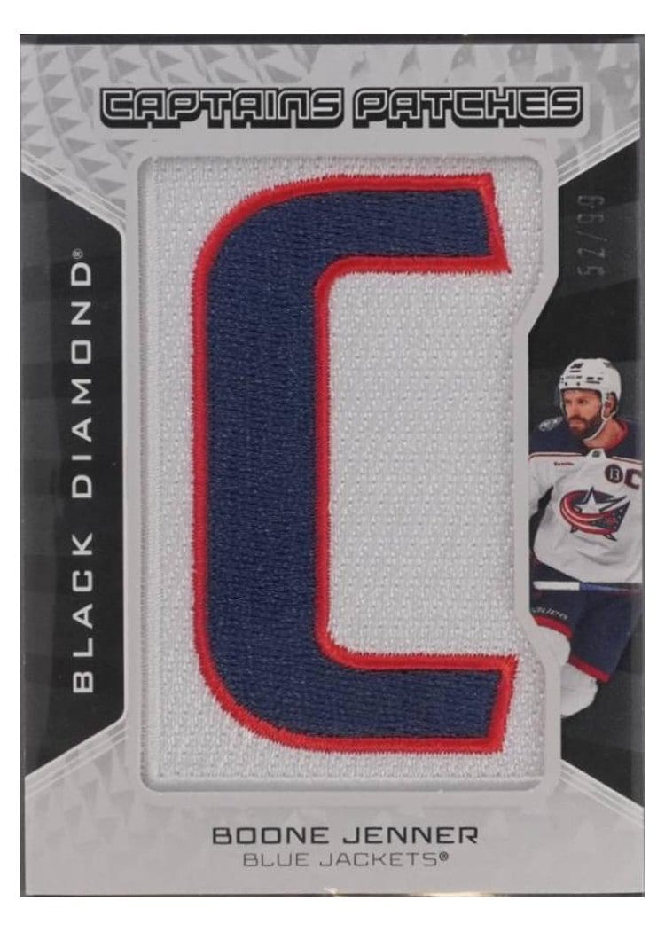 2025-26 Upper Deck Black Diamond Captains Patches Boone Jenner #CP-BJ card