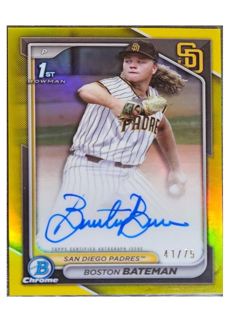 2024 Bowman Draft Chrome Prospect Autographs Boston Bateman #CPA-BBA card