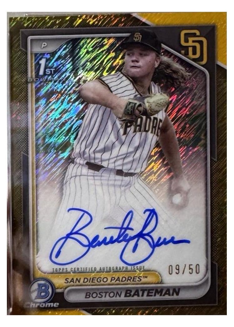 2024 Bowman Draft Chrome Prospect Autographs Boston Bateman #CPA-BBA card