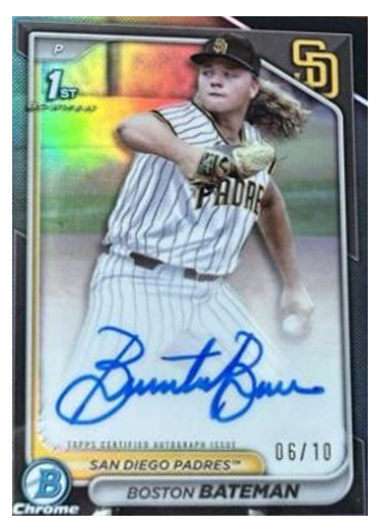 2024 Bowman Draft Chrome Prospect Autographs Boston Bateman #CPA-BBA card