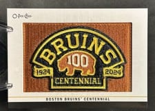 2024-25 O-Pee-Chee Team Logo Patches Boston Bruins Centennial #390 card