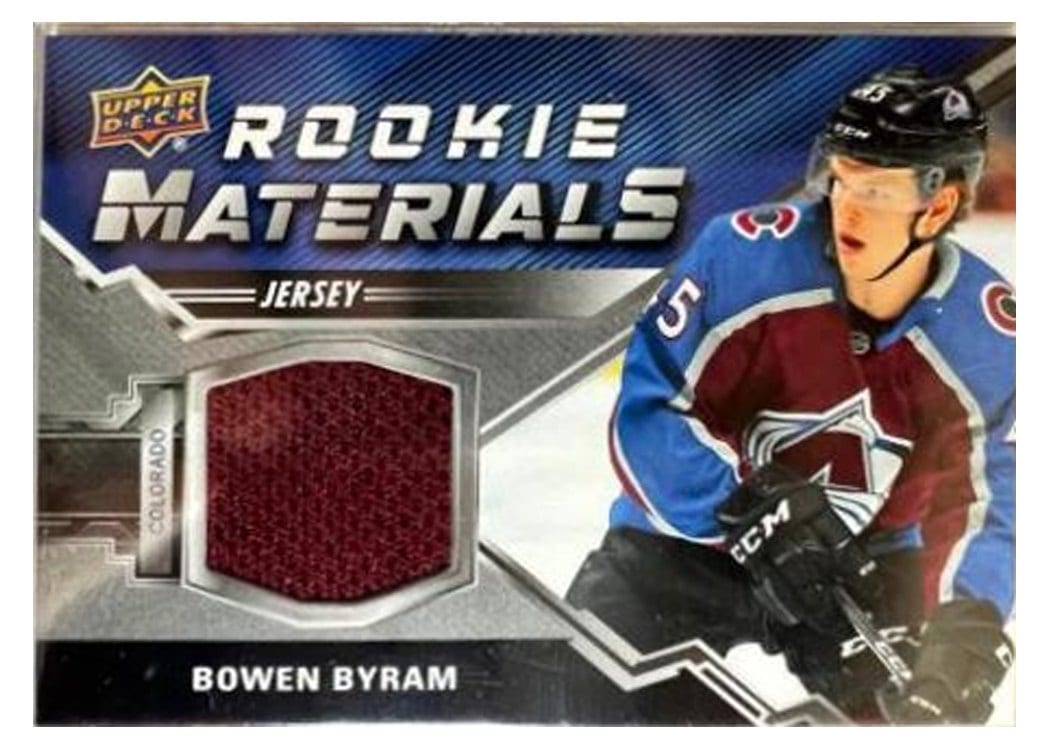 2020-21 Upper Deck Rookie Materials Bowen Byram #RM-BB card