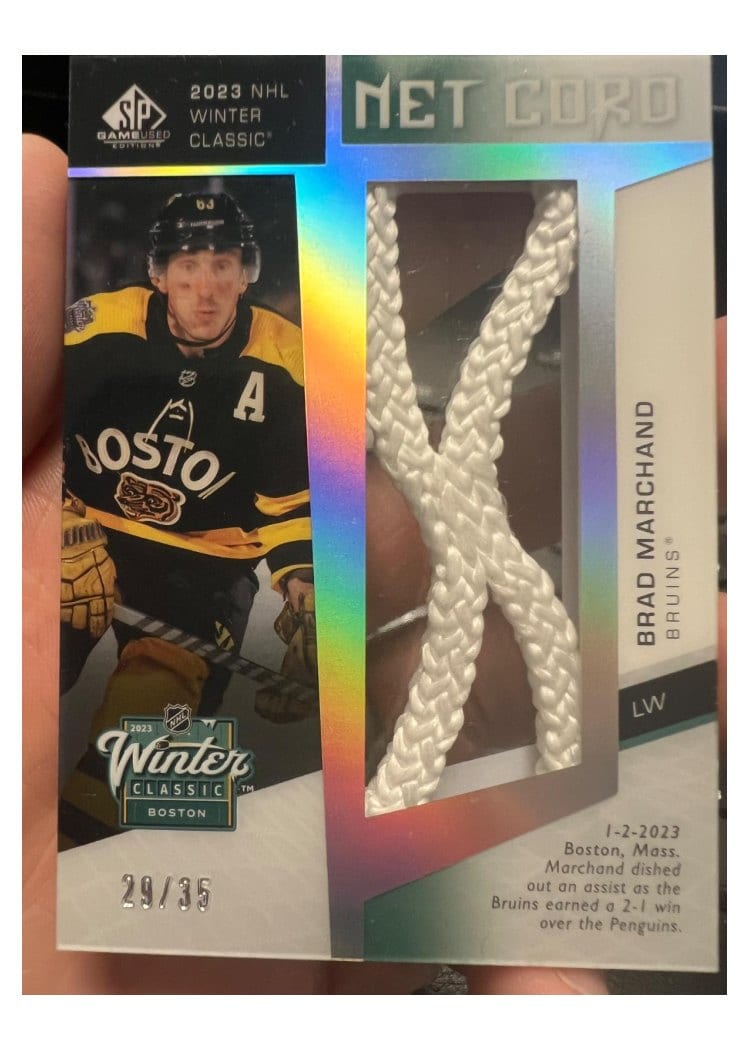 2023-24 SP Game Used 2023 Winter Classic Net Cord Relics Brad Marchand #WCN-BM card