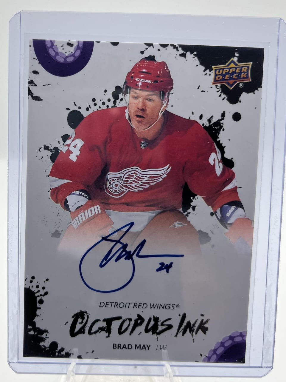 2025-26 Upper Deck Detroit Red Wings Centennial Octopus Ink Brad May #OI-BM card