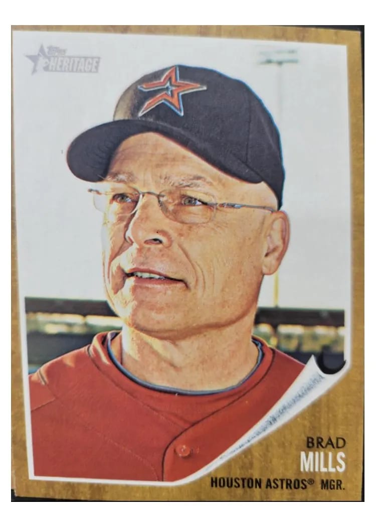 2011 Topps Heritage Brad Mills #12 card