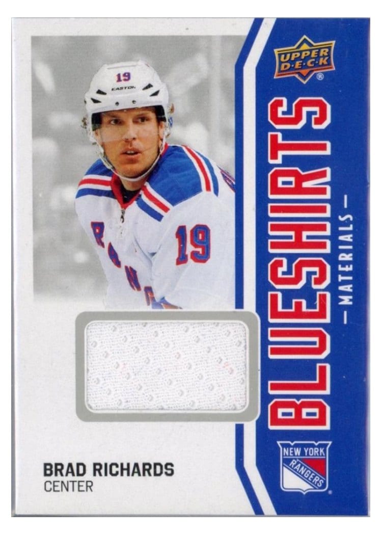 2025-26 Upper Deck New York Rangers Centennial Blueshirts Materials Brad Richards #BSM-BR card