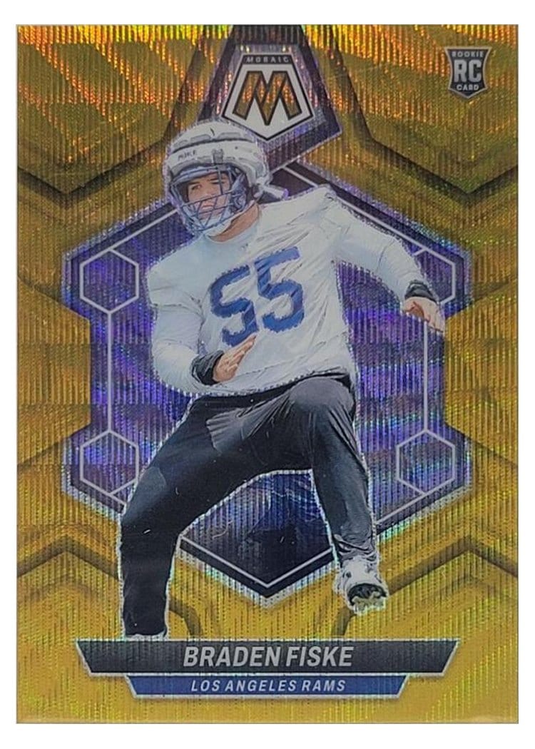 2024 Panini Mosaic Base Set Braden Fiske Gold Wave #339 card