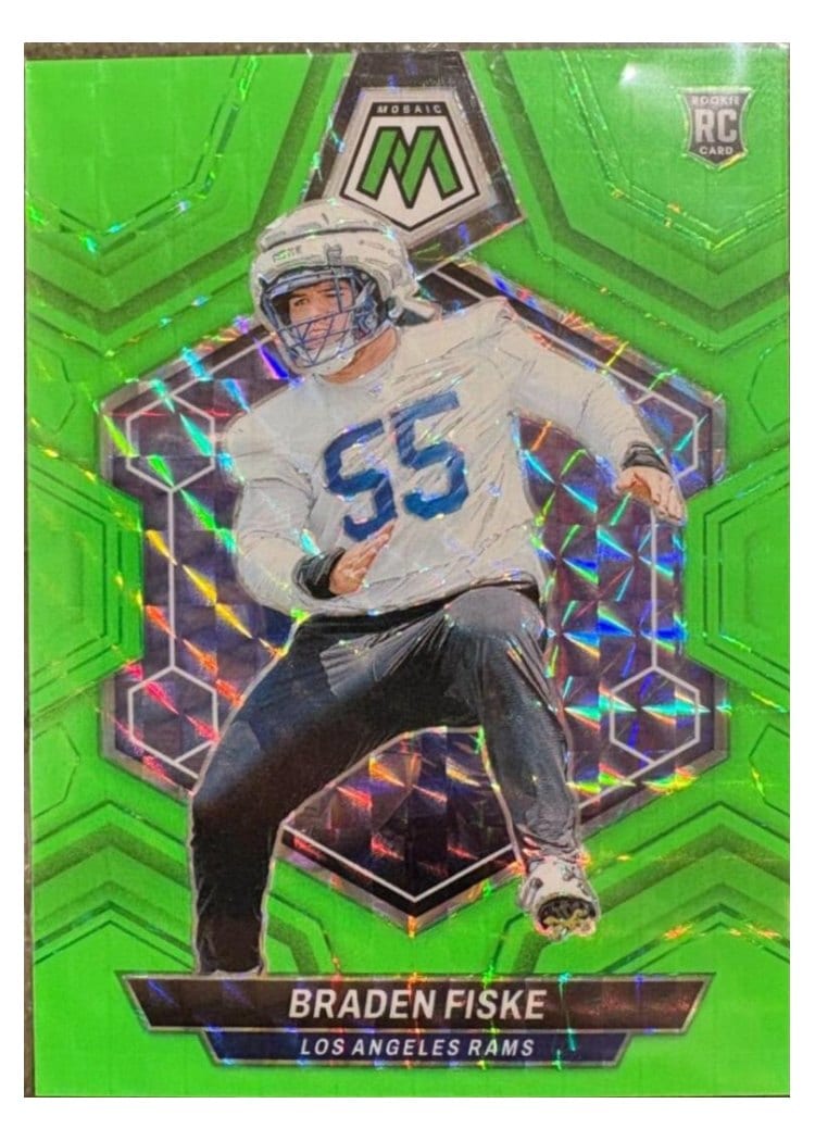 2024 Panini Mosaic Base Set Braden Fiske Green Fluorescent #339 card