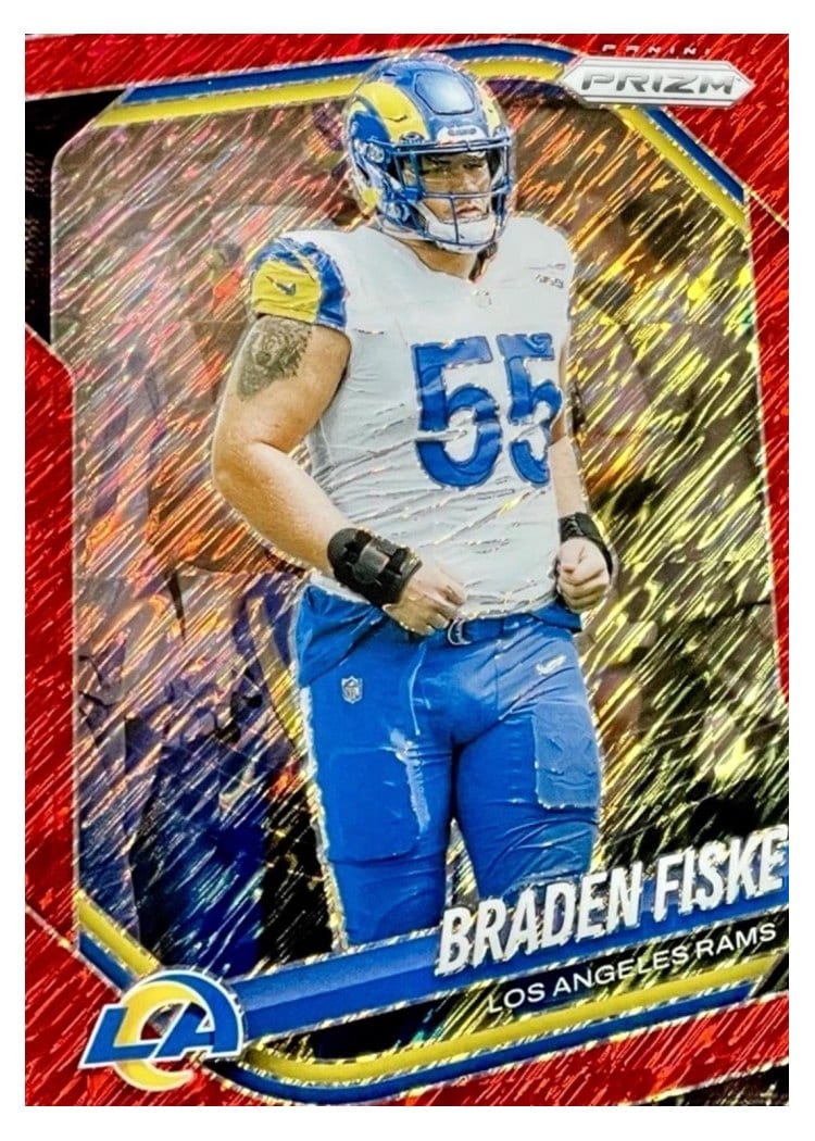 2025 Panini Prizm Base Set Braden Fiske Red Shimmer #144 card