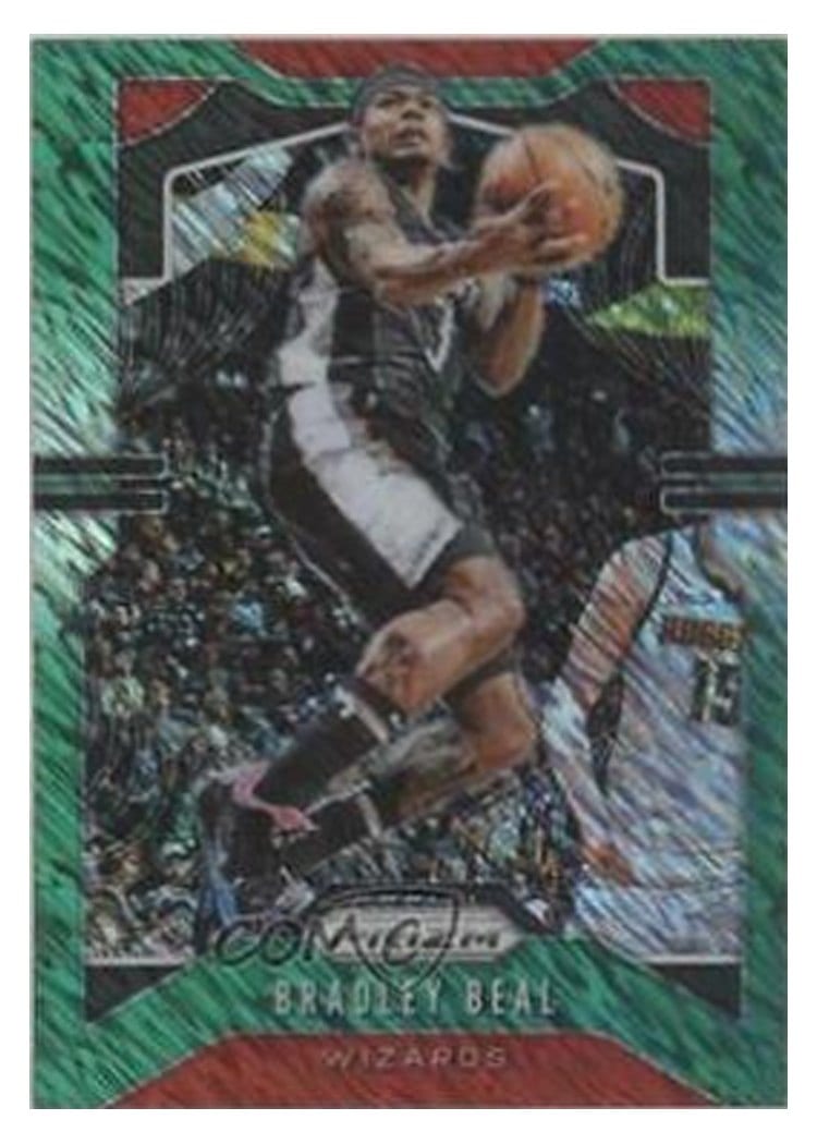 2019-20 Panini Prizm Base Set Bradley Beal Green Shimmer Prizm #189 card