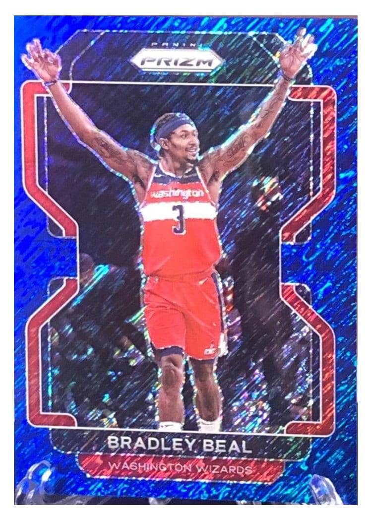2021-22 Panini Prizm Base Set Bradley Beal Blue Shimmer #45 card