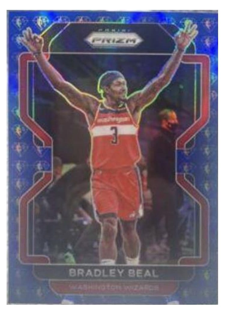 2021-22 Panini Prizm Base Set Bradley Beal Blue Wave #45 card