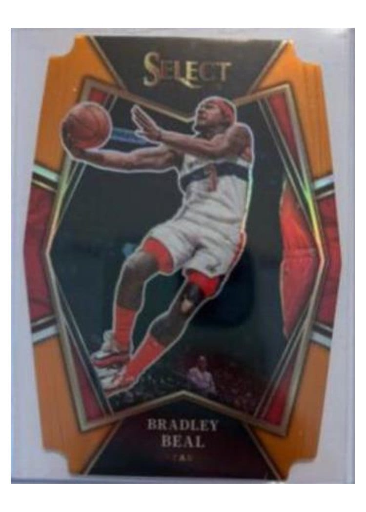 2021-22 Panini Select Base Set Bradley Beal Orange Prizm Die Cut #184 card