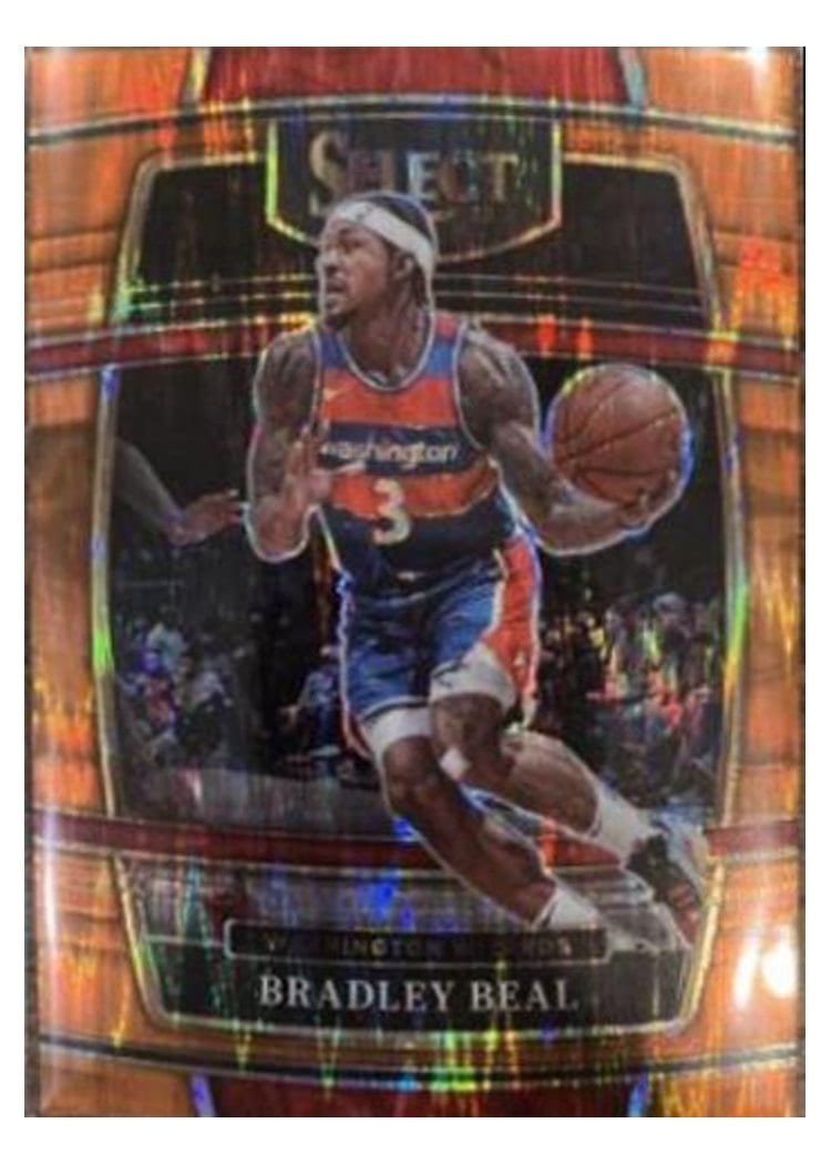 2021-22 Panini Select Base Set Bradley Beal Orange Flash Prizm #89 card