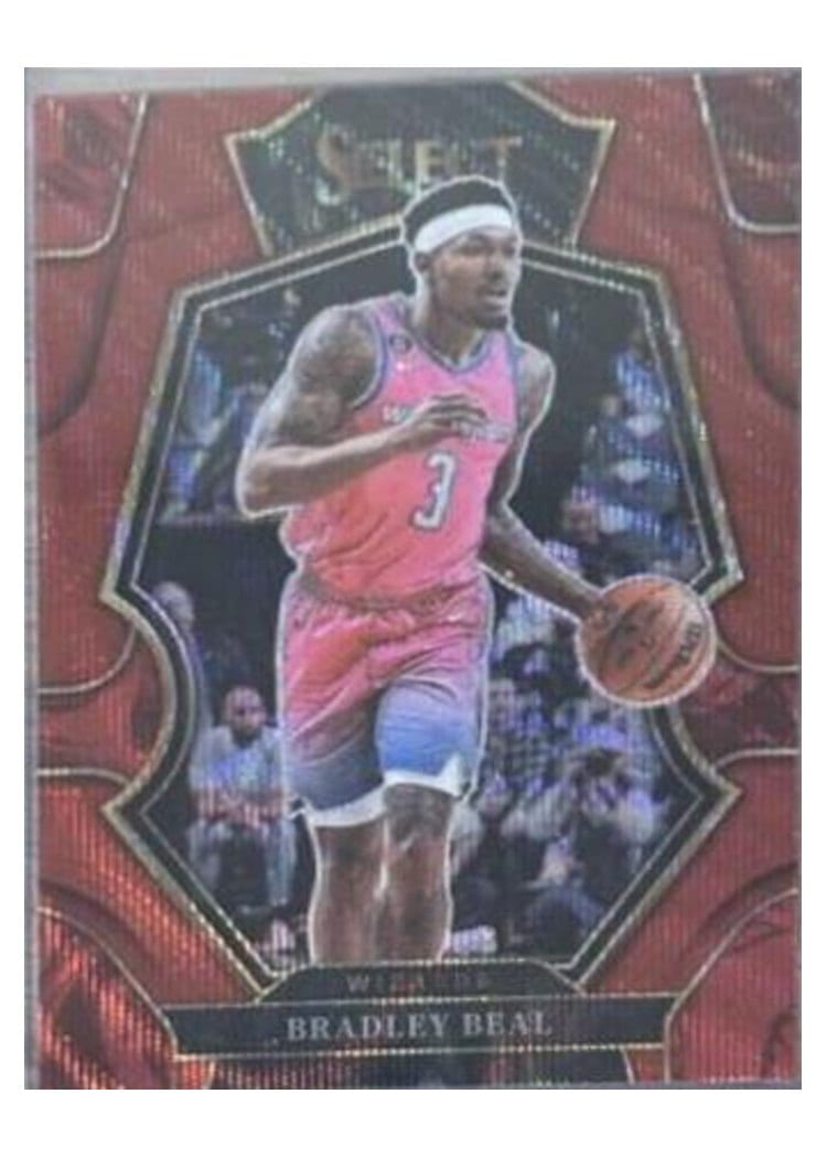 2022-23 Panini Select Base Set Bradley Beal Red Wave Prizm #162 card