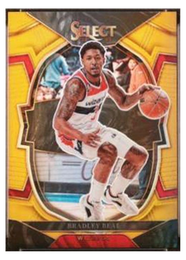 2022-23 Panini Select Base Set Bradley Beal Gold Prizm #62 card