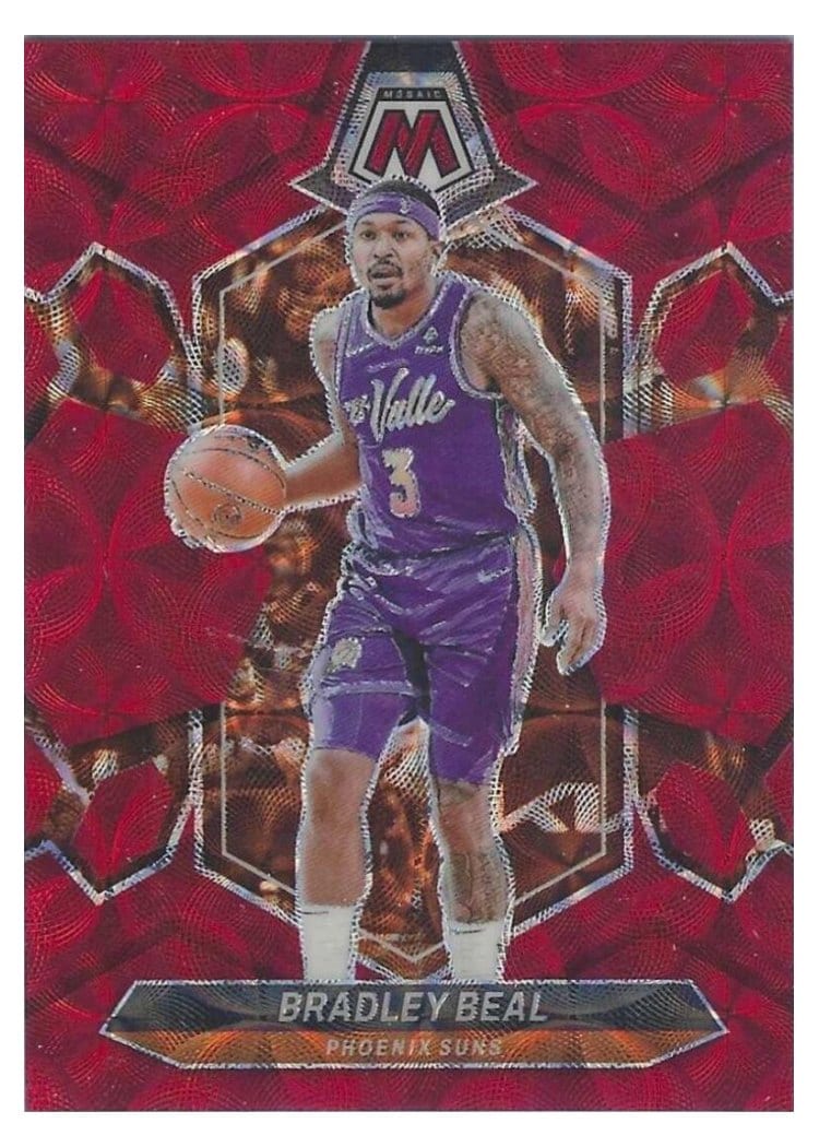 2023-24 Panini Mosaic Base Set Bradley Beal International Red #44 card