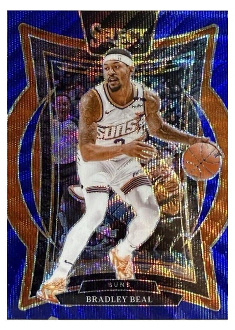 2024-25 Panini Select Base Set Bradley Beal Blue Wave Prizm #12 card
