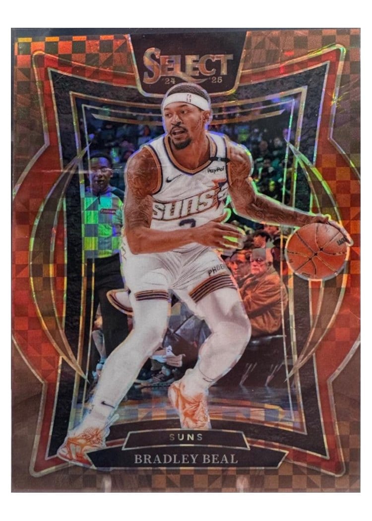 2024-25 Panini Select Base Set Bradley Beal Bronze Checker Prizm #12 card