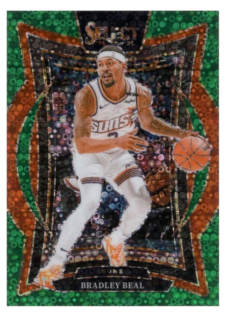 2024-25 Panini Select Base Set Bradley Beal Green Disco Prizm #12 card