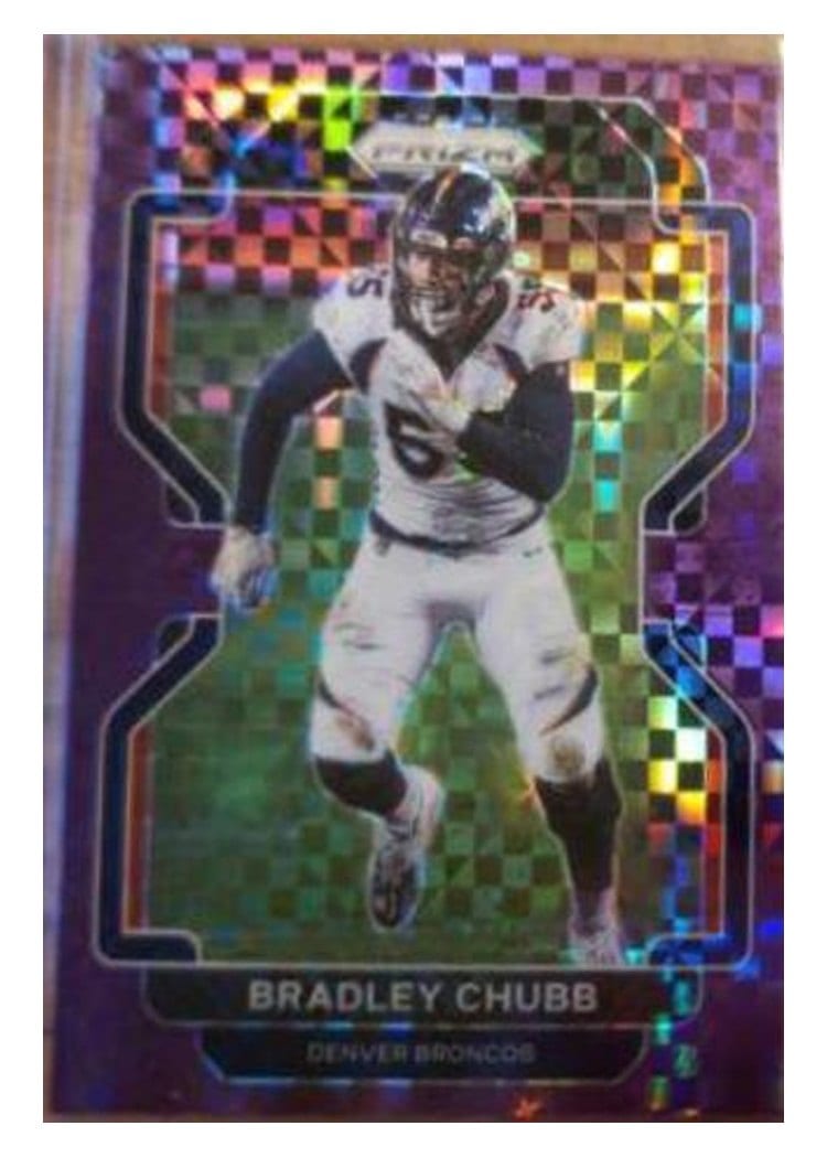2021 Panini Prizm Base Set Bradley Chubb Purple Prizm #203 card