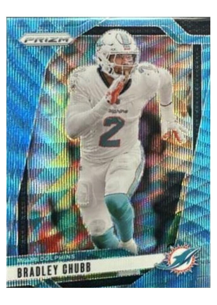 2024 Panini Prizm Base Set Bradley Chubb Blue Wave #181 card