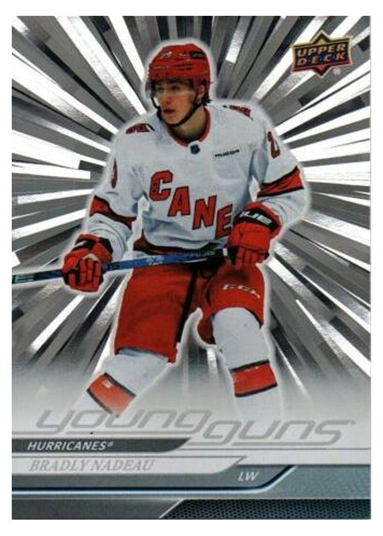 2024-25 Upper Deck Base Set Bradly Nadeau Outburst Silver #208 card