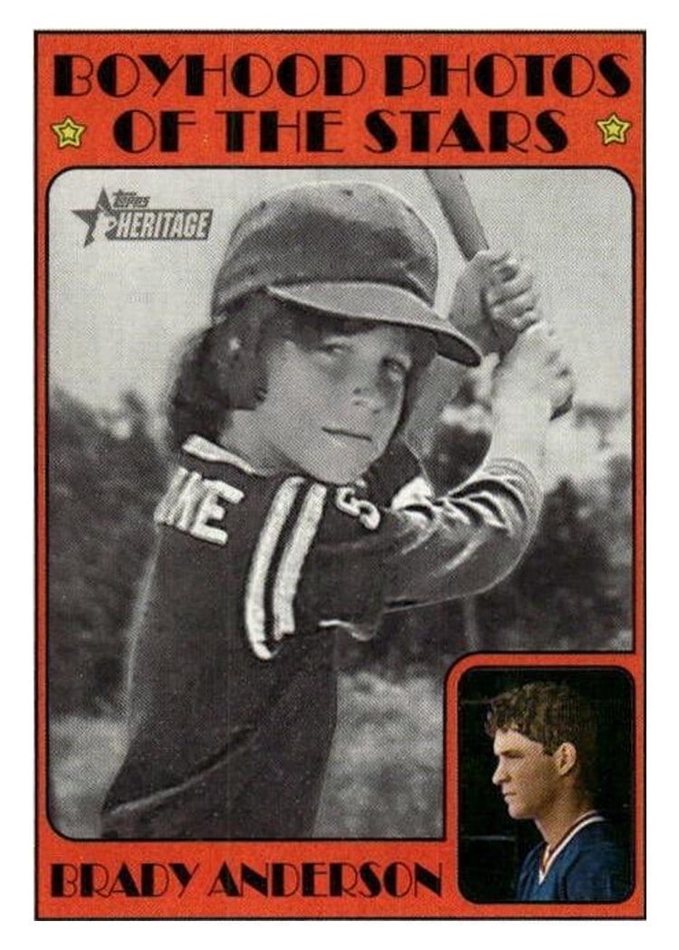 2021 Topps Heritage Minor League 1972 Topps Boyhood Photos of the Stars Brady Anderson #72TBPS-11 card