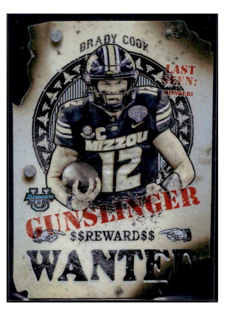 2024 Bowman University Best Gunslingers & Bandits Die-Cuts Set Brady Cook #GB-11 card