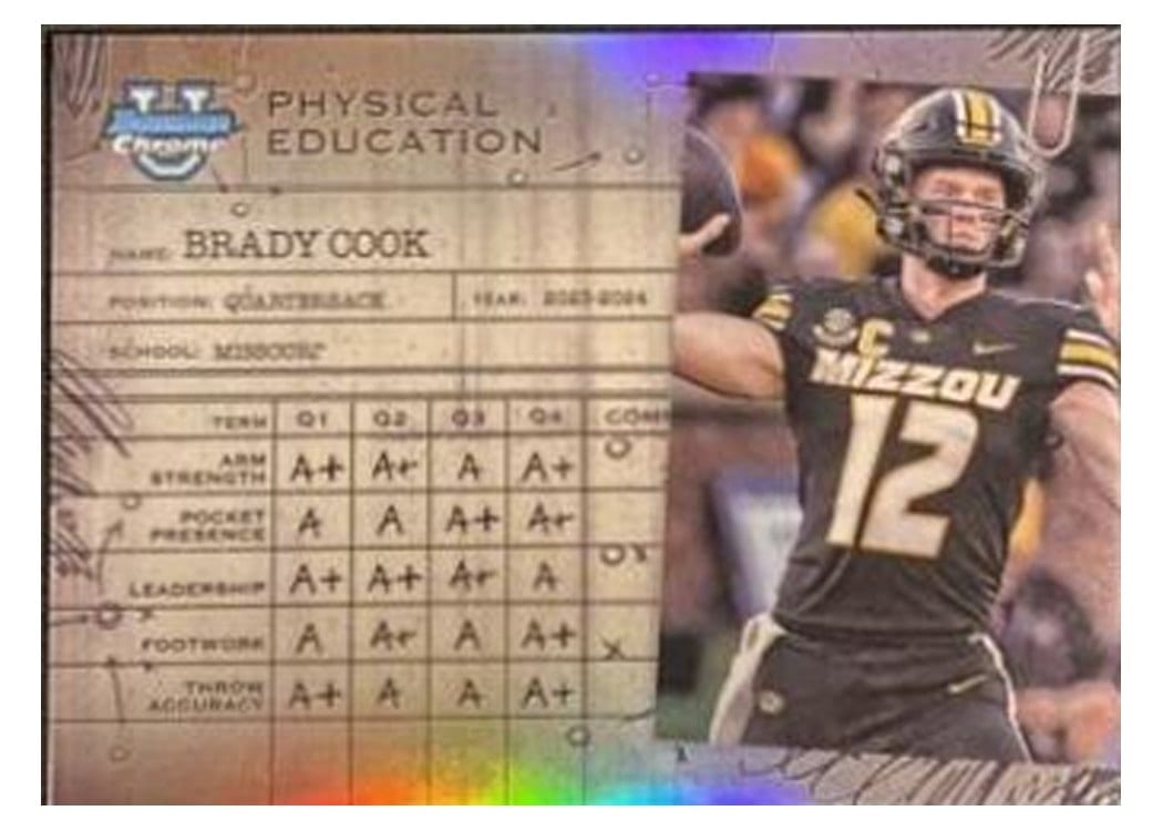 2024 Bowman University Chrome Physical Education Set Brady Cook #PE-3 card