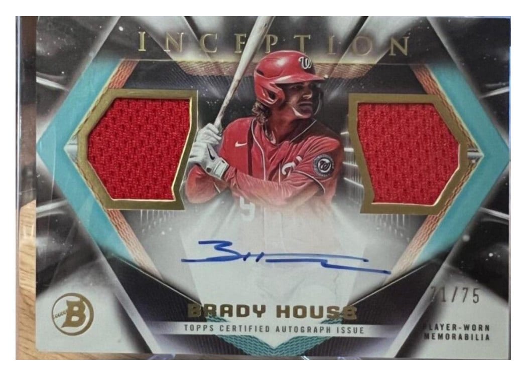 2023 Bowman Inception Autographed Dual Relics Brady House #IADR-BH