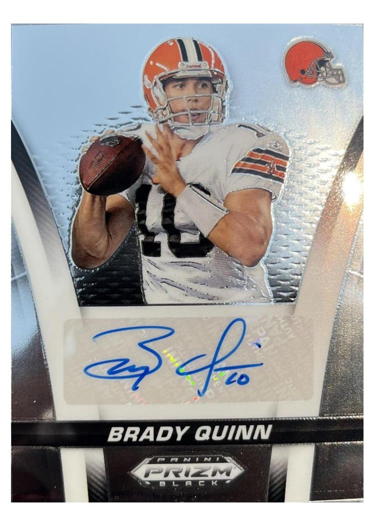2025 Panini Prizm Black Flashback Signatures Brady Quinn #15 card