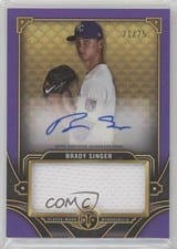 2022 Topps Triple Threads Autograph Single Jumbo Relics Brady Singer #ASJR-BSI card
