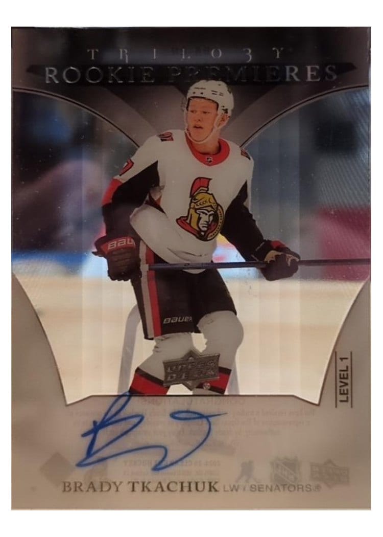 2024-25 Upper Deck Clear Cut Rookie Tribute Autos Brady Tkachuk #RA-2N card