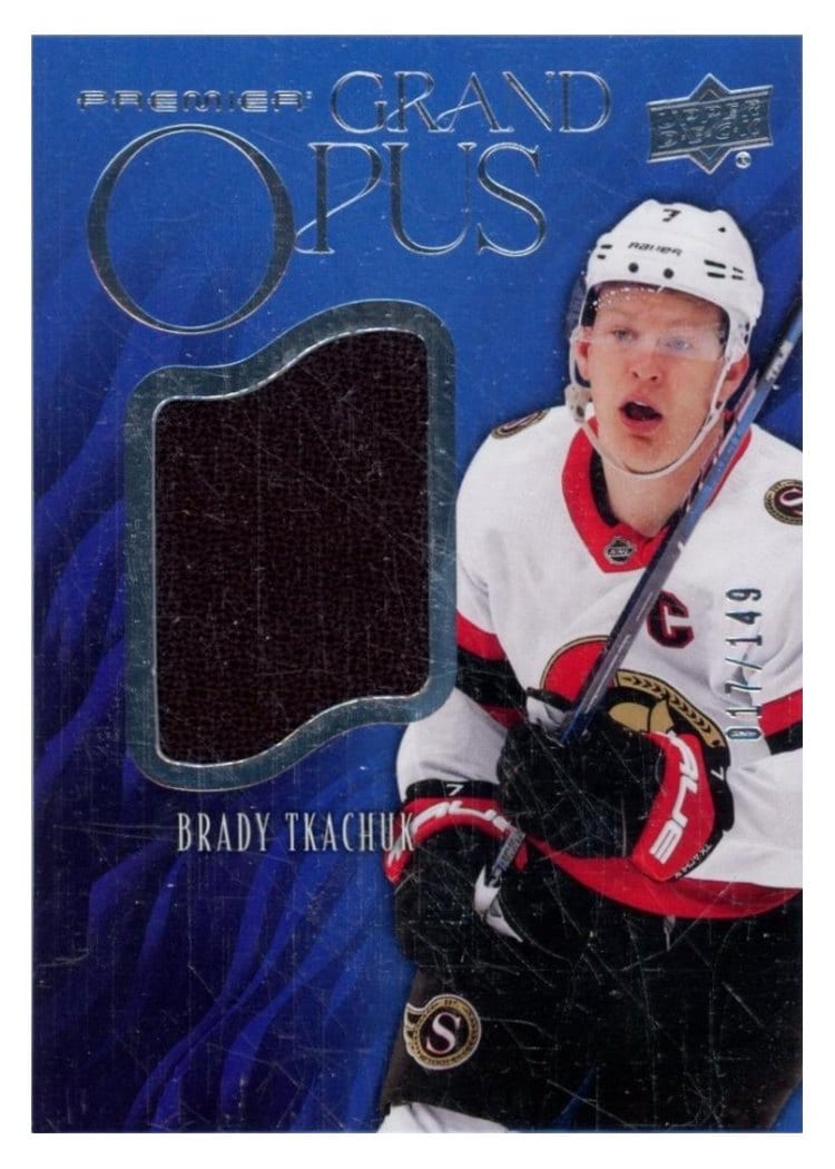 2024-25 Upper Deck Premier Grand Opus Jersey Brady Tkachuk #GO-BT card