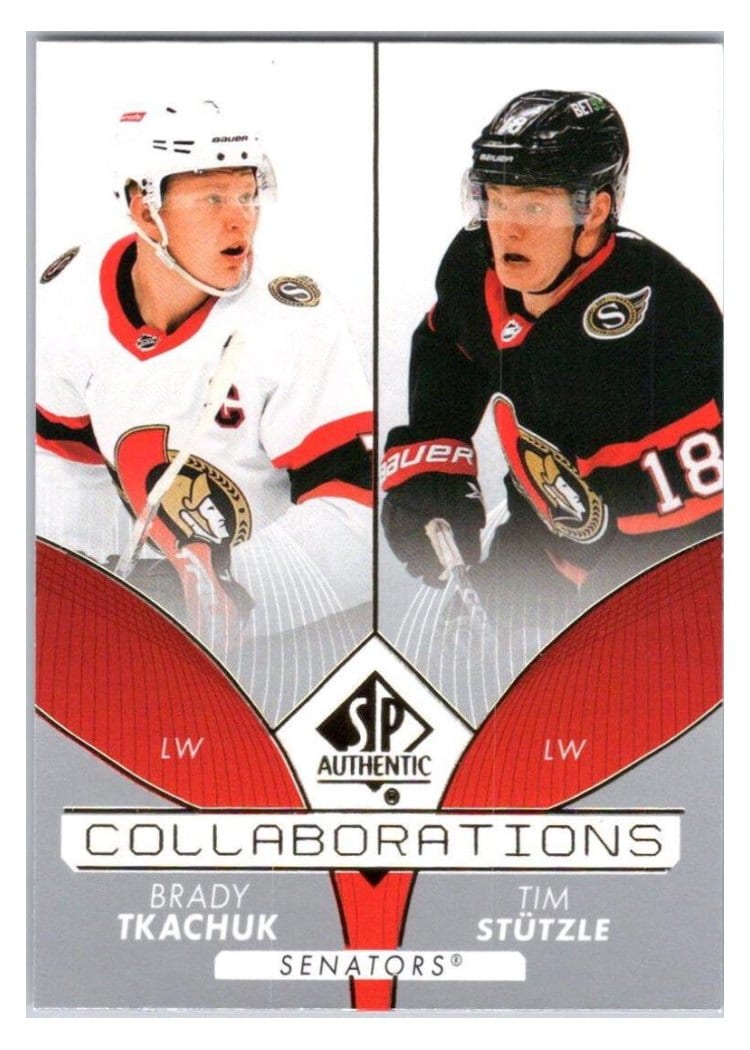 2022-23 SP Authentic Collaborations Brady Tkachuk/Tim Stutzle #C-14 card