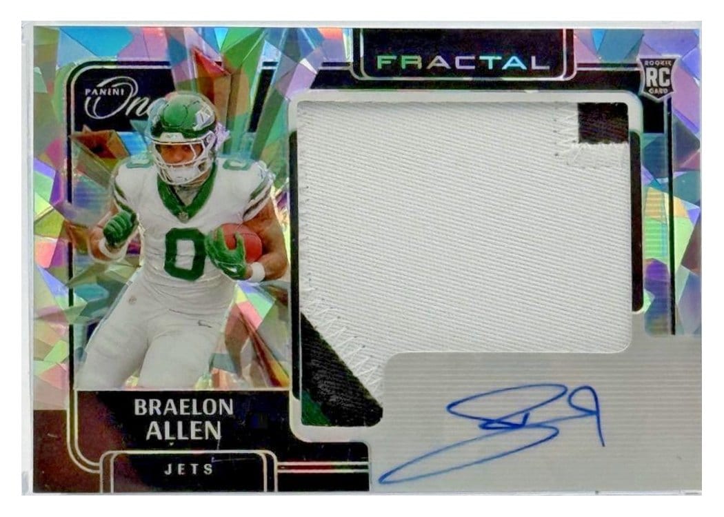 2024 Panini One Rookie Fractal Autographs Braelon Allen #405 card