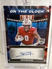 2024 Panini Prestige On the Clock Signatures Braelon Allen #OTC-BAN card