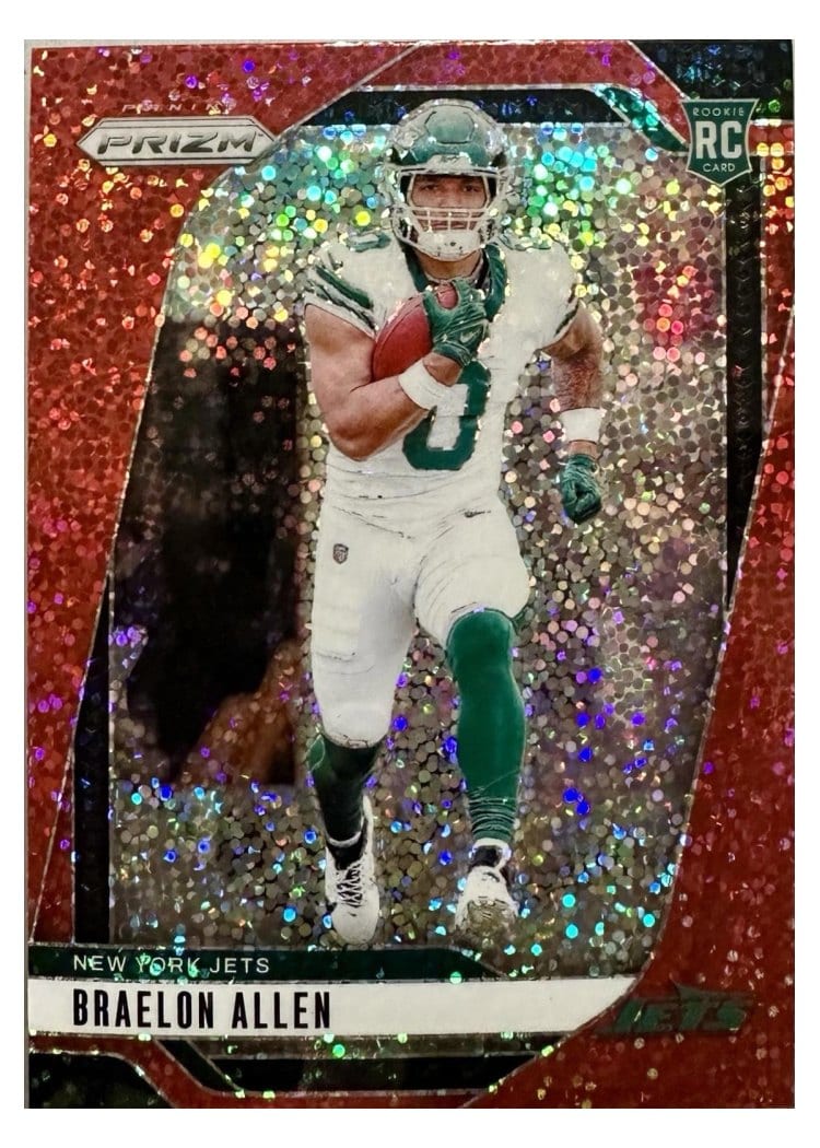 2024 Panini Prizm Base Set Braelon Allen Red Sparkle #311 card