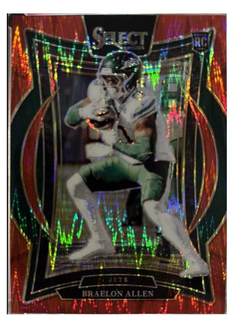 2024 Panini Select Base Set Braelon Allen Red Prizm Shock #10 card